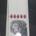 Animal Matches 1992 Matchbook-like structure with 10 split pages. Each half page contains half of an animal’s face which can be matched to another half. Letterpress and Xerox. Unnumbered edition.