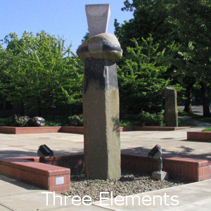 Michihiro Kosuge “Three Elements” Installed in: September 2000 Location: West entrance to Hamersly Library.