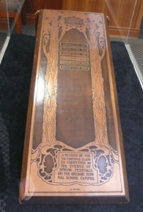 May Day Plaque "A record of the victorious classes competing in the events of spring festivals on the Oregon Normal School campus"