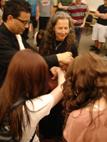 Working with the West Salem High School Students.