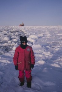Karen Haberman on the pack ice