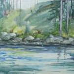 Far Bank Richard Bunse watercolor on gesso, 2001 $800