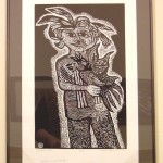 Manual Izquierdo Boy with Bird woodcut
