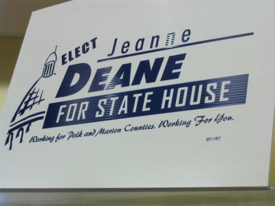 Yard Sign and Campaign Shirt for Jeanne Deane