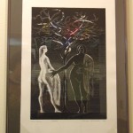 George Johanson Two Eves hand colored etching