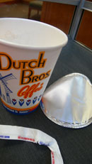MIXED MATERIALS Items taht are made of several materials are hard to recycle because they are hard to seperate. For example: the seal of a Pringles container. However, any other materials that can be seperated like plastic from a cardboard package can be recycled.