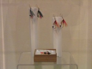 Fly earrings and Royal Coachman fly pin by John Henslee “When you fish with a flie, if it be possible, let no part of your line touch the water but your flie only.” ~ Izaak Walton, Compleat Angler (1653)