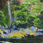 Water Falling into Gray Back Creek Ruth DeLong oil on canvas, no date $900